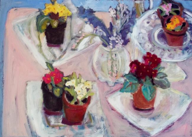 Pink, primulas