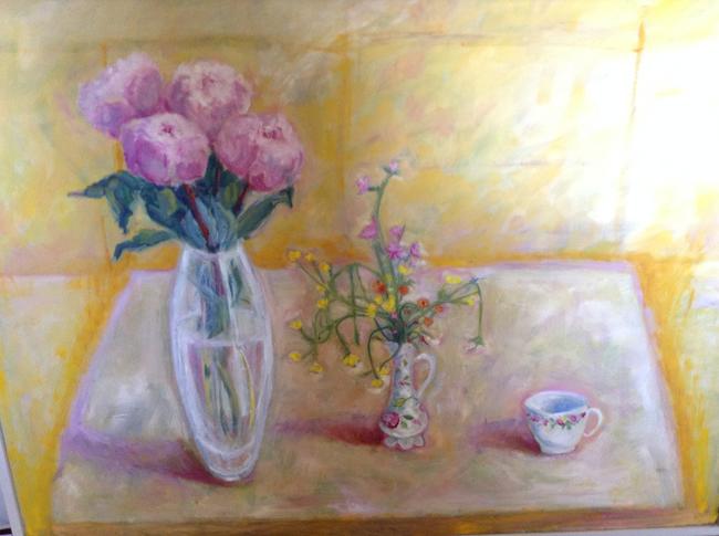 Yellow, peonies