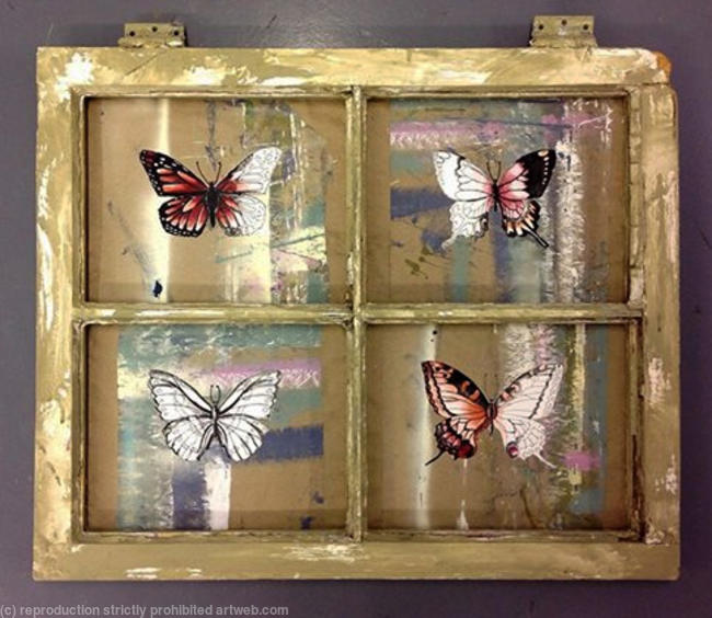BUTTERFIES IN WINDOW