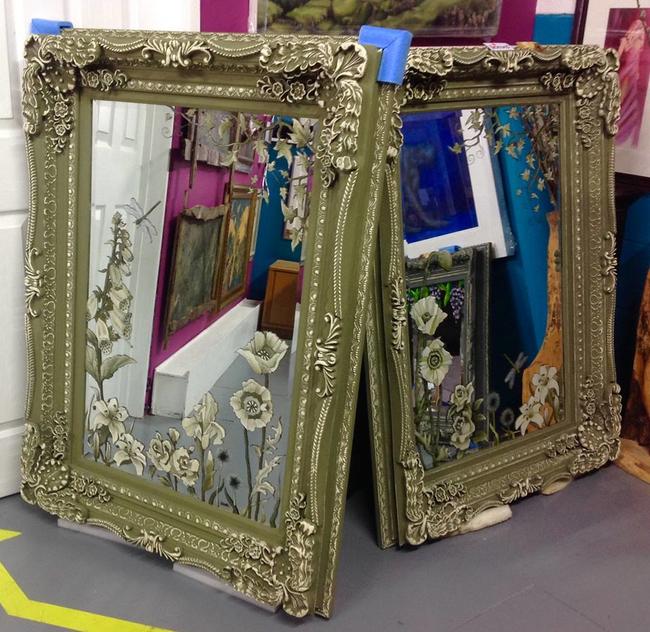 Large Handpainted Mirrors