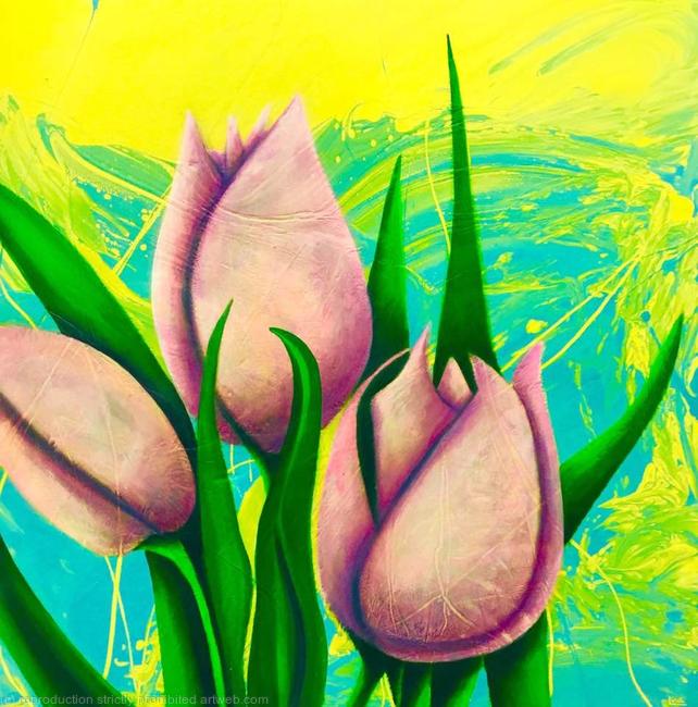 THREE PINK TULIPS