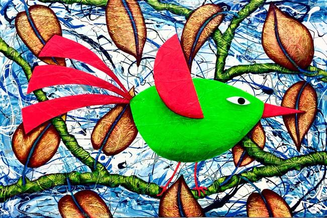 QUIRKY GREEN BIRD