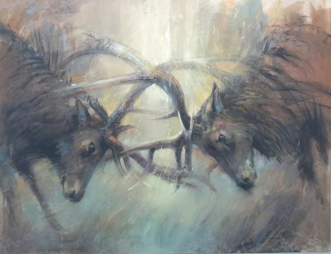 Rutting stags