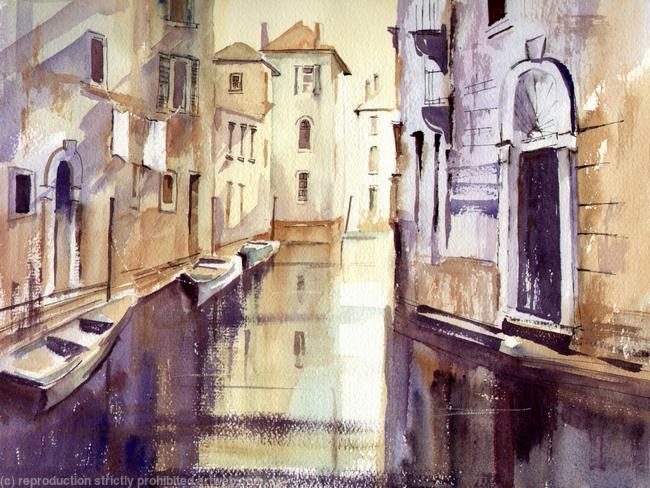 WASHDAY, VENICE watercolour/mixed, on Arches 51x41cm