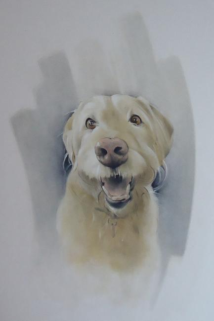 Biscuit the Labradoodle SOLD Commissioned