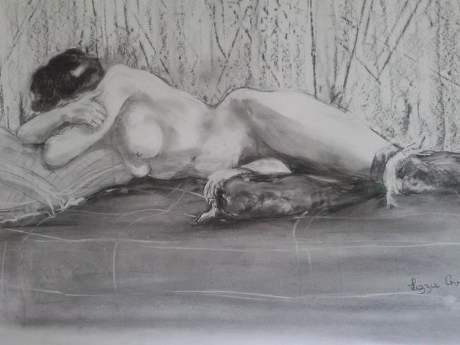 Reclining nude with stockings