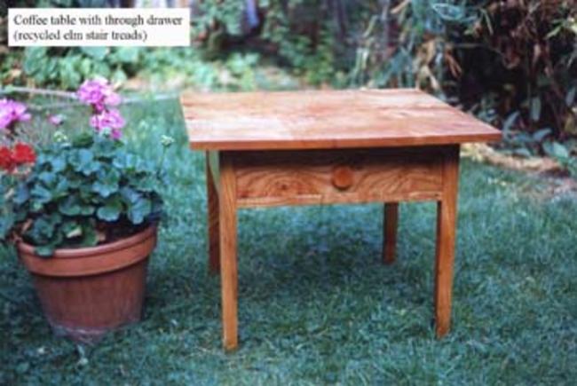 Coffee table, with through drawer