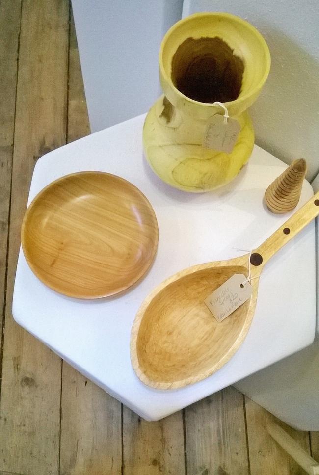 Vase, dish and spoon by Robin Le Mare