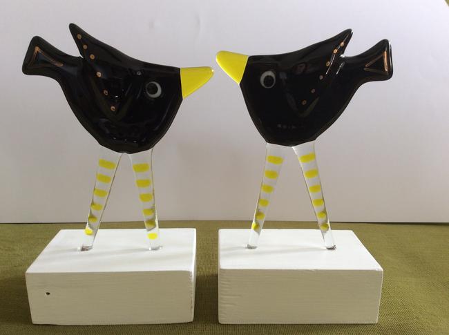 Standing blackbirds