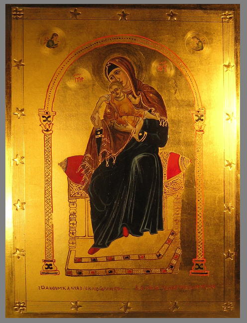 Virgin Enthroned by candlelight