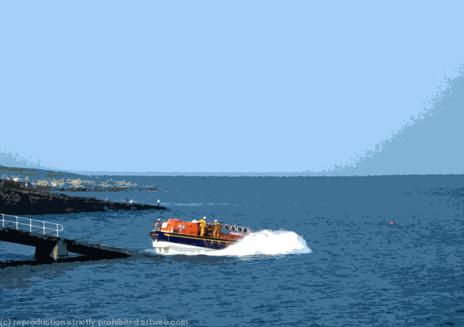 Launching Moelfre Lifeboat