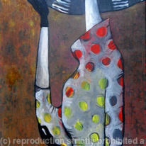 Lady with a hat-polka dot