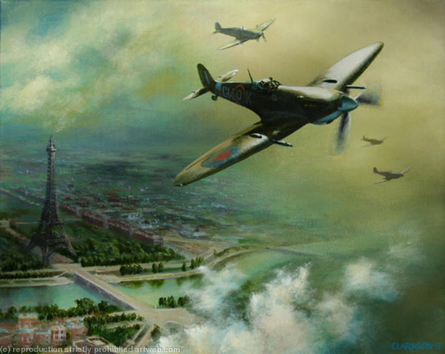 Free-French Spitfires over Paris