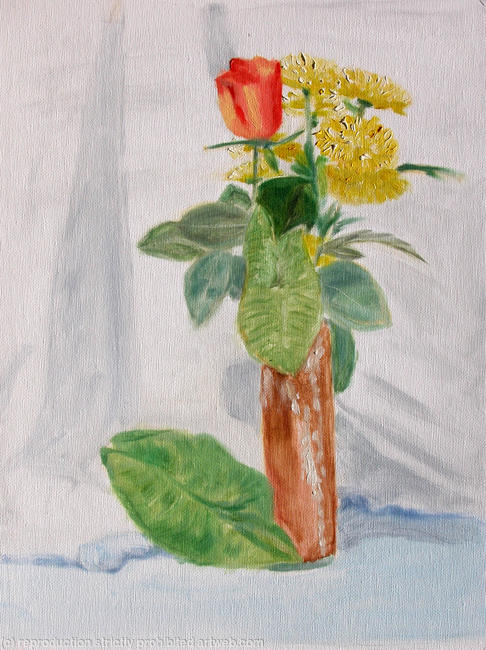Still life with rose and carnations