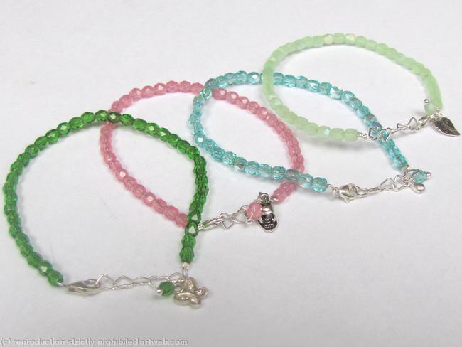Crystal charm bracelets Crystal with sterling silver charm itemprop=
