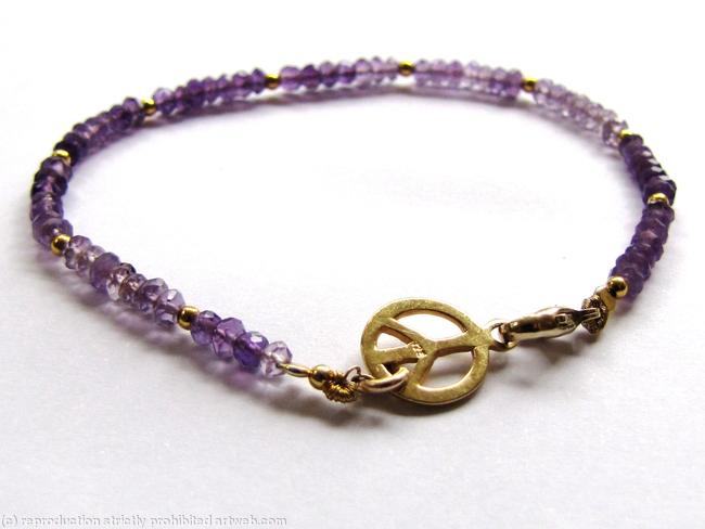 Peace with amethysts bracelet