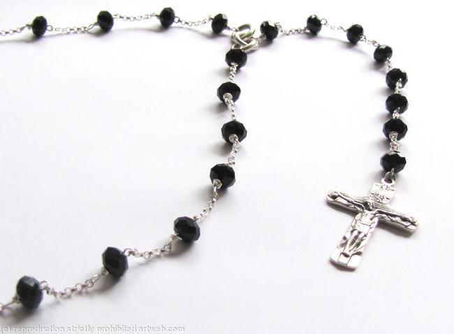 Black crystal Rosary
