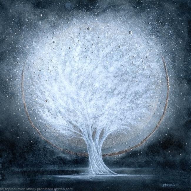 White blossom moon