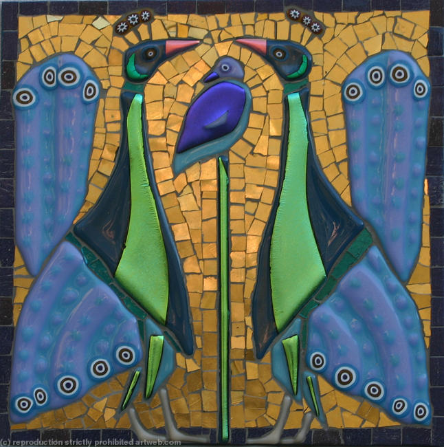 Byzantine Peacocks - mauve