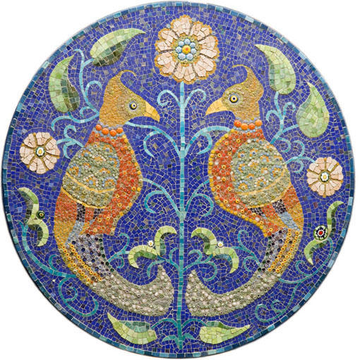 Majolica Birds Blue