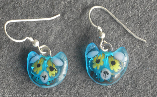 Blue Cat earrings