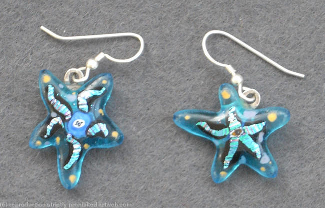 Blue Starfish Earrings