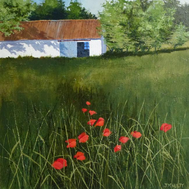 at the field's edge