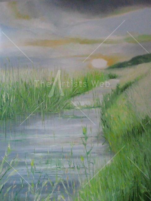 sunset over the marsh