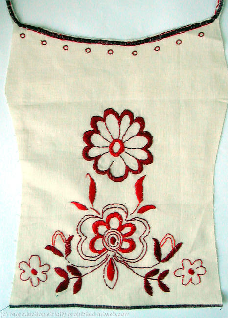 Hand embroidered linen design
