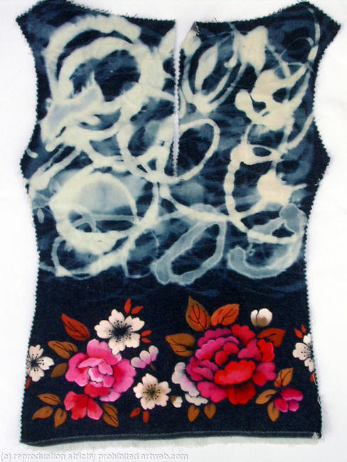 bleached denim border top