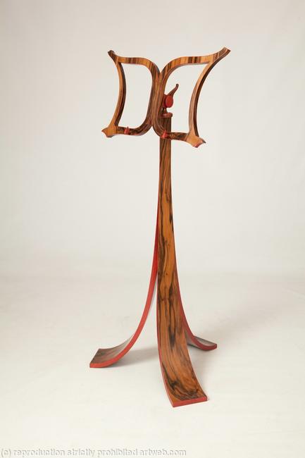 English Walnut and and Pink Ivorywood Lectern