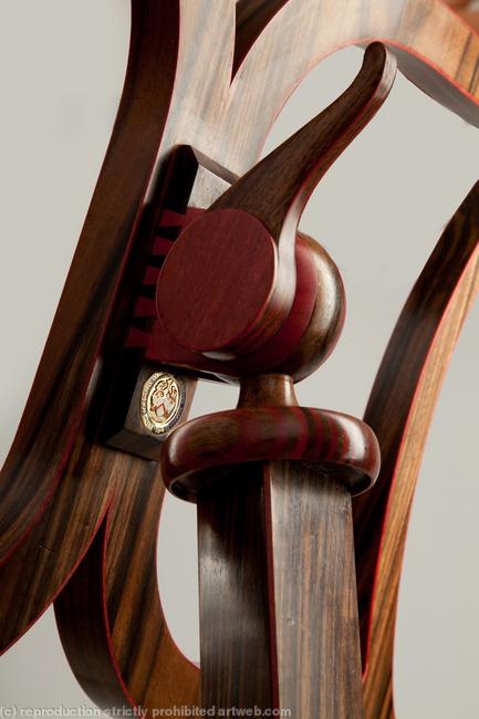English Walnut and and Pink Ivorywood Lectern (detail)
