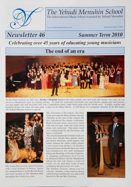 Yehudi Menuhin School newsletter