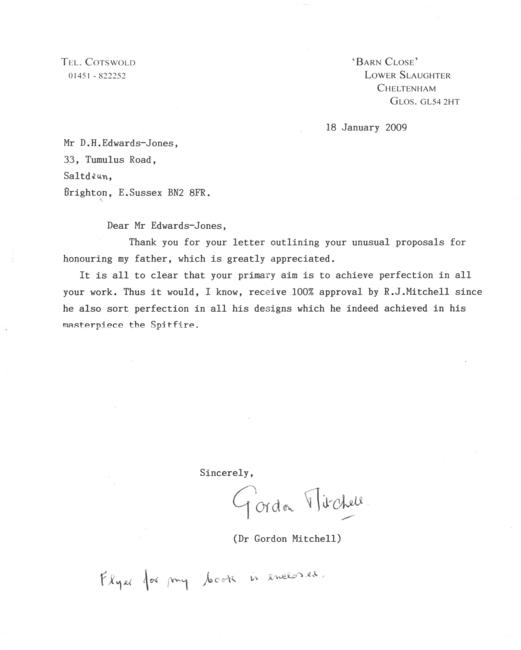 Letter from the late Gordon Mitchell