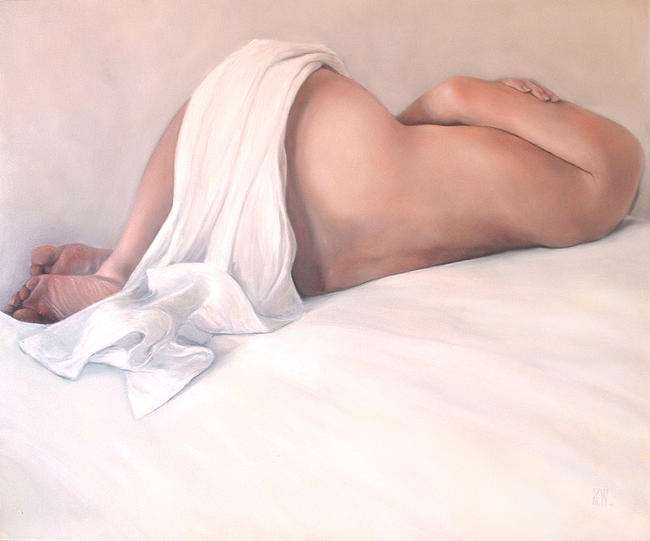 Recline with White- Drape (back-view) 2002