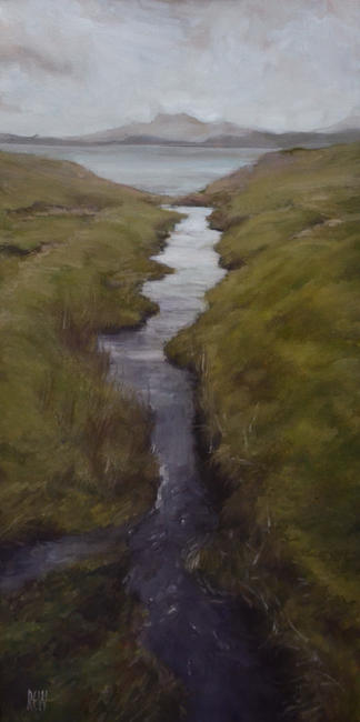 Peat river flows to the sea, Mellon Udrigle