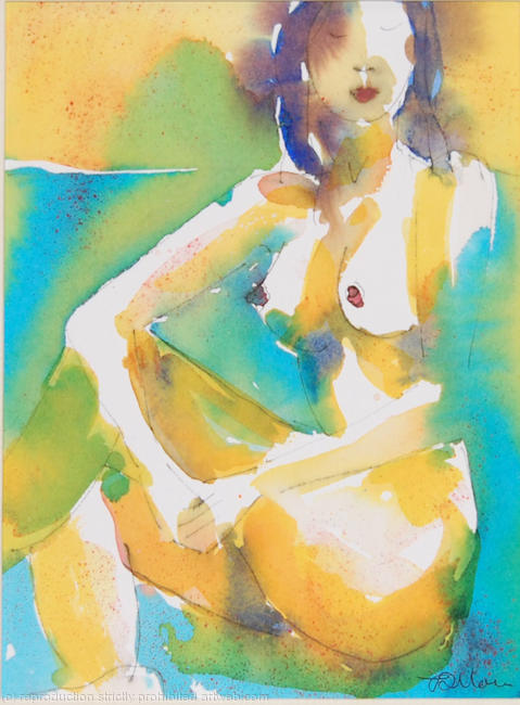Seated nude 2 watercolour/ink on watercolour paper 13x18cm
