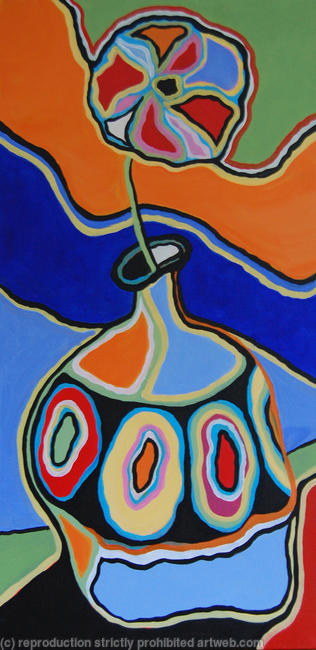 Flower in Vase - Colourful Abstract Still Life