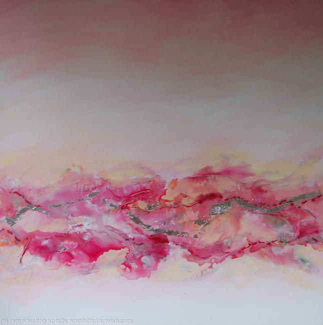 Calm - Contemporary Painting Modern Abstract Art Pink
