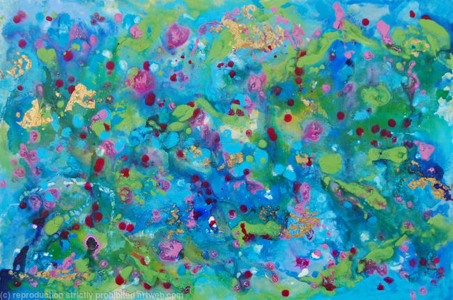 Coral Garden II - Colourful Contemporary Abstract Canvas Painting