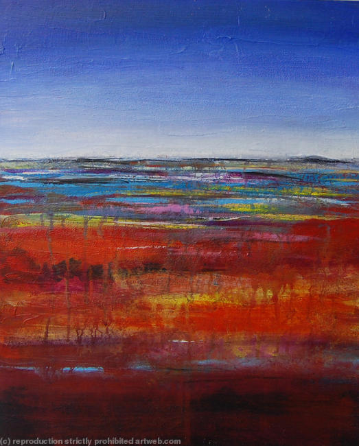 Warm Earth II - Original Painting Contemporary Abstract Landscape