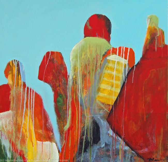 Displaced - Original Abstract Figurative Painting