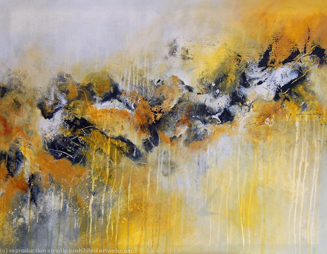 Strata 15 - Original Abstract Painting Yellow Art