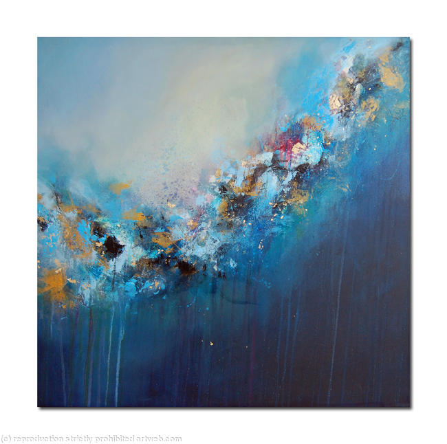 Strata 17 Contemporary Abstract Painting Original Blue