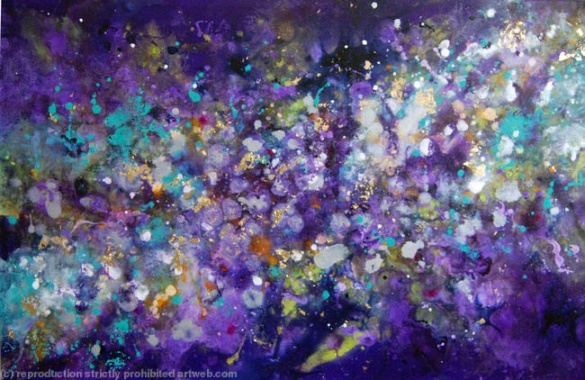 Cosmic Voyage 11 - Original Abstract Painting Purple