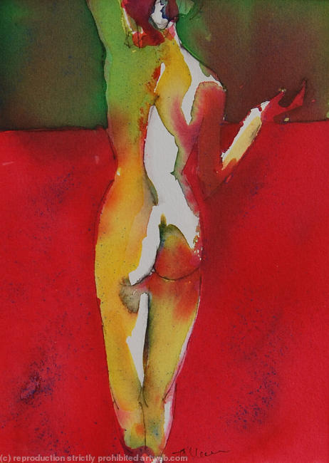 Nude on Red and Green