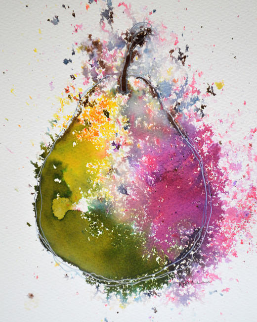 Pink Green Pear I