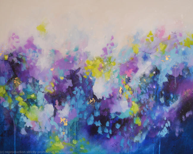 The Silent Thoughts - Large Blue Abstract Painting