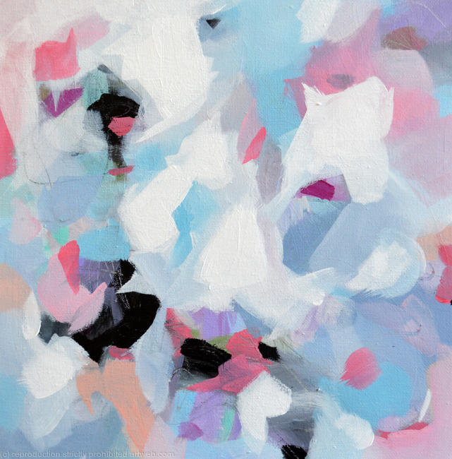 Maria- Original Blue and Pink Abstract Painting