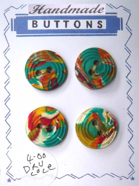 4 green orange spirals